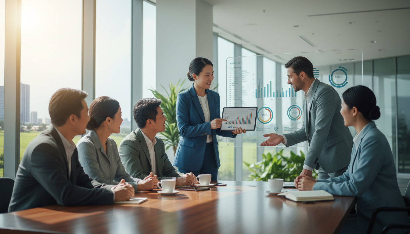 식품 전문가들이 협업하는 모습