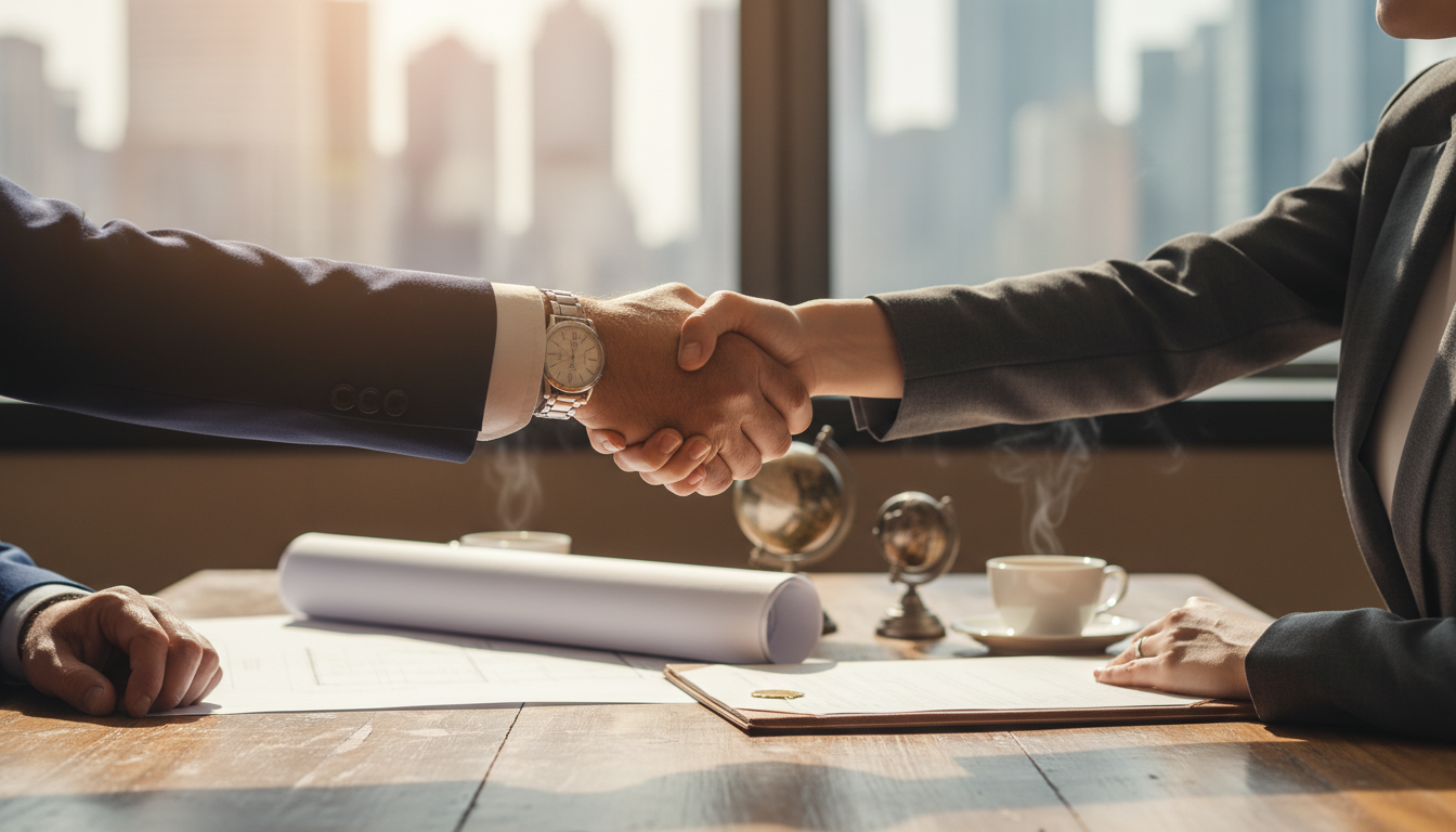 악수를 통해 신뢰와 파트너십을 다지는 모습